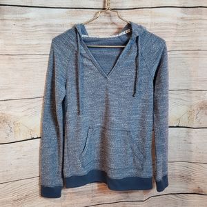 Roxy Streetwear heathered blue pullover v-neck hoodie